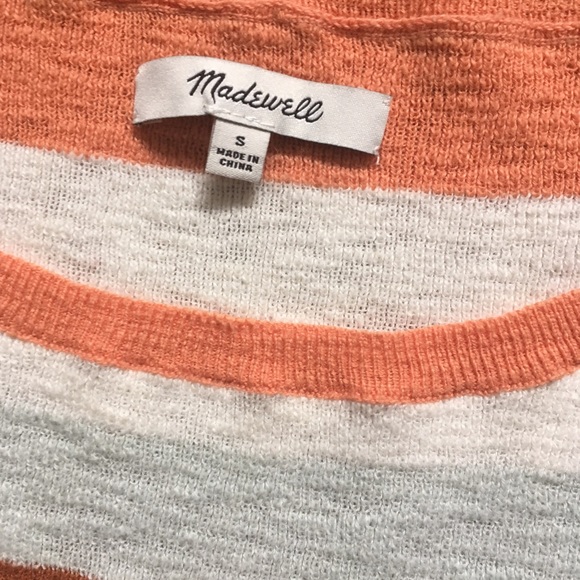 Madewell Striped Slightly Crop Knit Top Size S - Picture 3 of 6